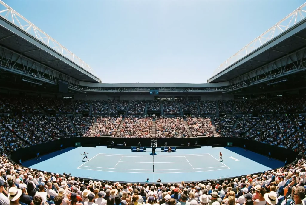 Vista panorámica de la pista central Rod Laver Arena durante el Open de Australia